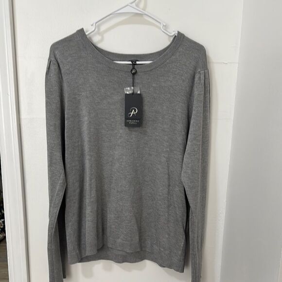 Adrianna Papell Gray Women's Sweater Size L NWT - Picture 1 of 8